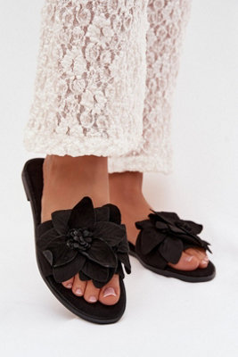 Suede Flower Strap Flat Sandals For Everyday Comfort Summer from B&Q