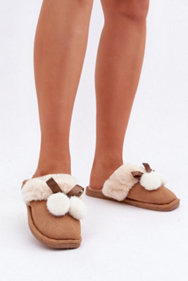 Soft Fur Lined Cozy Warm Indoor Outdoor Slippers For Cold Days from B&Q