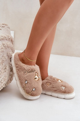 Stylish Fur Slippers With Trendy Embellishments For Comfort from B&Q