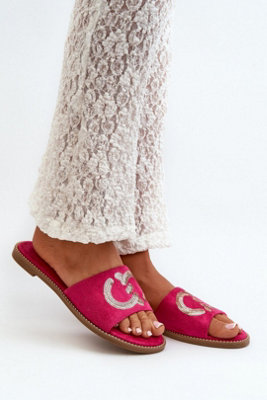 Sequined Strap Flat Heel Flip Flops With Soft Comfort Insole from B&Q