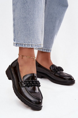 Beaded Strap Patent Loafer Moccasin With Comfort Insole All Day from B&Q