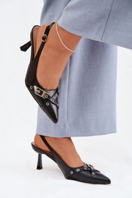Pointed Toe Stiletto Heel Sandals With Adjustable Buckle from B&Q