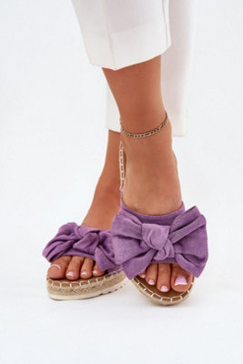 Platform Suede Sandals With Braided Platform And Bow Detail from B&Q