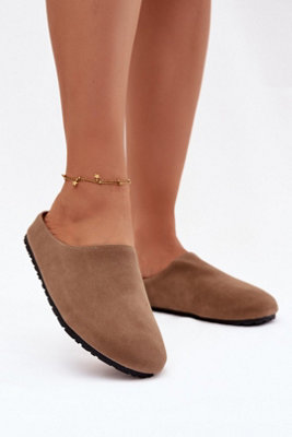 Suede Thick Sole Home Slippers With Comfort Insole Warm from B&Q