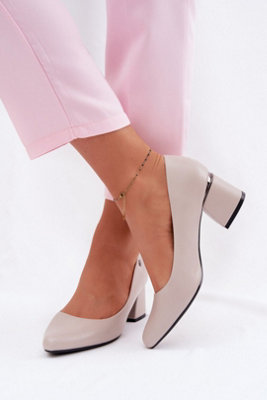  - Vinceza Block Heel Pumps Almond Toe Classic Style Comfort