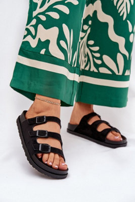 Adjustable Strap Suede Slip On Sandal Slippers Comfort Fit from B&Q
