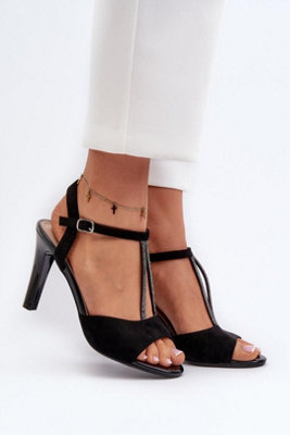 Faux Suede Strappy Stiletto Heel Sandals For Elegant Comfort from B&Q
