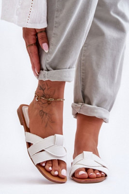 Interlaced Strap Flat Heeled Flip Flops With Non Slip Sole from B&Q