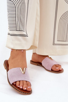 Suede Flat Heel Sandals With Decorative Straps For Summer from B&Q