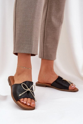 Elegant Flat Heel Bow Flip Flops With Soft Comfort Insole from B&Q