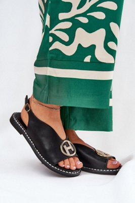 Elegant Flat Heel Sandals With Adjustable Strap And Buckle from B&Q