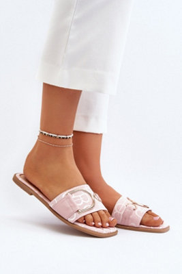 Elegant Flat Heeled Gold Detailed Flip Flops For Hot Days from B&Q