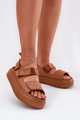 Platform Velcro Sandals With Back Strap Comfortable Summer from B&Q