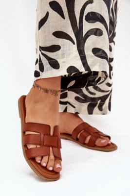 Everyday Faux Leather Flat Heel Flip Flop Slip On Sandals from B&Q