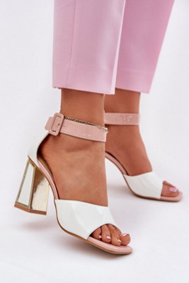 Elegant Column Heel Sandals With Buckle Fastening Comfort Fit from B&Q