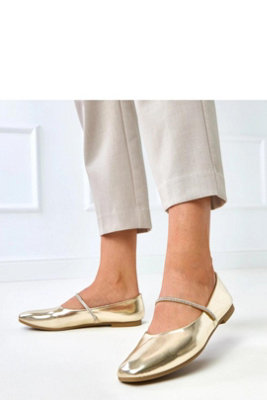 Elegant Square Toe Ballet Flats With Zircon Strap Comfort Heel from B&Q
