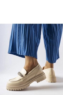 Solea Moccasin Slip On Loafers With Zircon Round Toe Comfort from B&Q