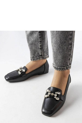 Elegant Zircon Slip On Faux Leather Summer Comfort Moccasins from B&Q