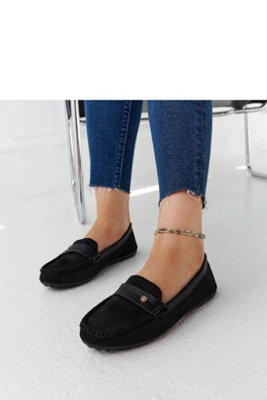 Fabric Moccasins Slip On Almond Toe Flat Low Sole Summer from B&Q
