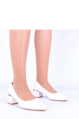 Gemre Elegant Silver Accented Low Block Heel Comfort Pumps from B&Q
