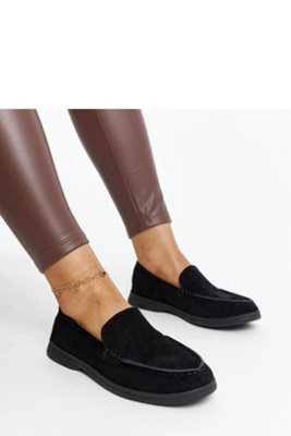 Rumay Elegant Suede Loafers Slip On Almond Toe Rubber Sole from B&Q