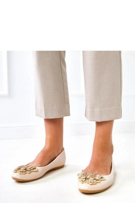 Ballet Flats With Zircon Butterfly Round Toe Detail Comfort from B&Q