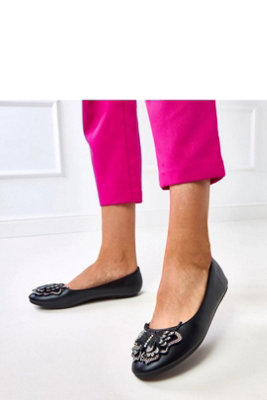 Ballet Flats With Zircon Butterfly Detail Round Toe Flat from B&Q