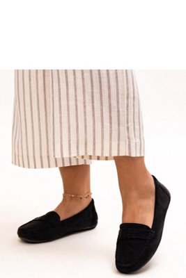 Classic Black Leather Moccasins With Rubber Sole Slip On from B&Q