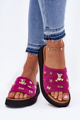 Vinceza Suede Platform Sandals With Jeweled Strap Detail from B&Q