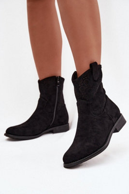 Ankle Boots Flat Heel Suede Lace Zip Closure Everyday Style from B&Q