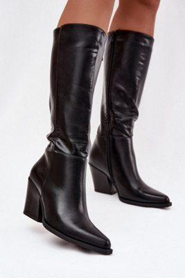 Classic Insulated Heel Boots With Side Zipper Pointed Toe from B&Q