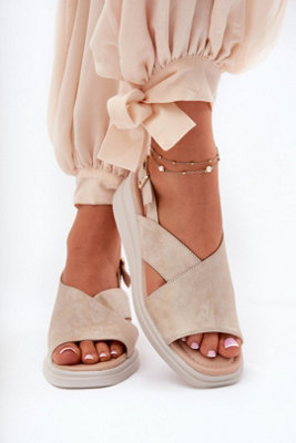 Jezzi Wedge Heel Buckle Sandals With Adjustable Strap Comfort from B&Q