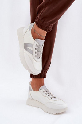 Vinceza Platform Sports Sneakers Breathable Leather Fabric from B&Q