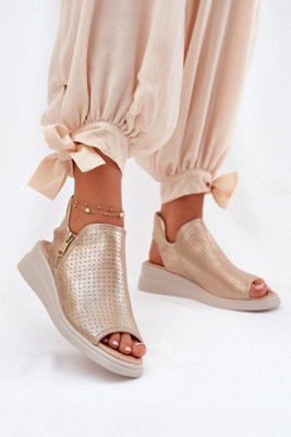  - Jezzi Wedge Heel Sandals With Side Zipper For Easy Wear