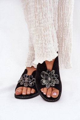 Sbarski Comfort Flat Heel Sandals With Flower Buckle Strap from B&Q