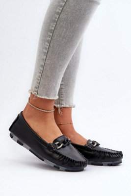 Moccasin Style Chain Detail Loafers With Cushioned Rubber Sole from B&Q