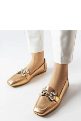Elegant Slip On Moccasins With Zircon Detail Brown Sole from B&Q