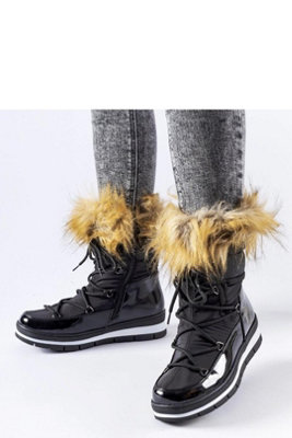  - Snow Boots Bow Fur Platform Insulated Zipper Behind Knee