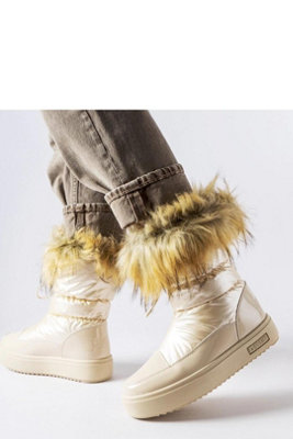 Insulated Slip On Snow Boots With Waterproof Rubber Sole from B&Q