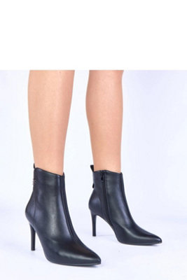  - Gemre Zula Stiletto Ankle Boots With Rhinestone Upper Detail