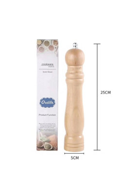 - 25Cm Wooden Salt Pepper Grinder Herb Mill Ceramic Core Spice