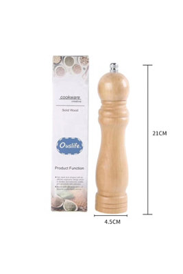 21Cm Wooden Salt And Pepper Grinder Herb Mill Manual Ceramic Core from B&Q