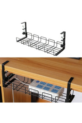  - Under Desk Cable Tray Rack Wire Organizer No Drill Easy Install