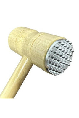 Wooden Meat Tenderizer Mallet Steak Pointed Round Hammer from B&Q