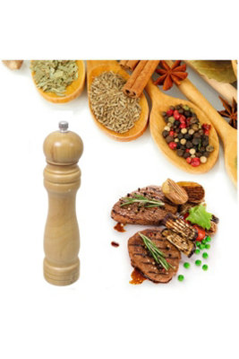 21Cm Wooden Salt And Pepper Grinder Herb Spice Mill Oak from B&Q
