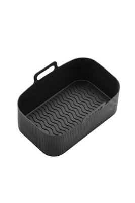 2Pcs Silicone Air Fryer Baking Pans Oven Bbq Plate Set Black from B&Q