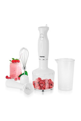 4 In 1 Hand Blender Stick With Whisk Chopper Beaker 200W from B&Q