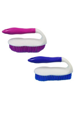  - Kitchen Cleaning Scrubbing Brush With Handle 15 Cm Random Colors