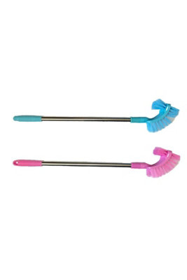  - Double Sided Toilet Cleaning Scrubbing Brush 54Cm Random Colors