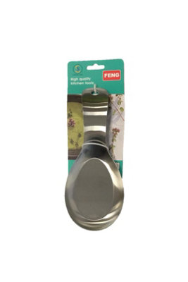 Stainless Steel Spoon Rest Counter Utensil Holder Silver from B&Q